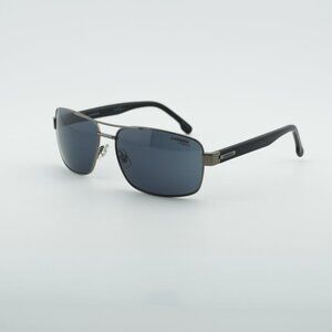 CARRERA 8063/S 0KJ1 IR Sunglasses Ruthenium Rectangle Frame, Grey Lenses
